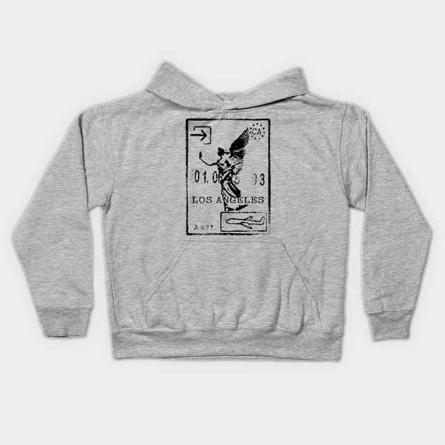 Los Angeles Passport Stamp Kids Hoodie by KnuckleTonic